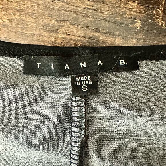 Tiana B Black Colorful Mosaic Sunset Print Ruffle Hem Sleeveless Dress Sz S - Picture 6 of 8